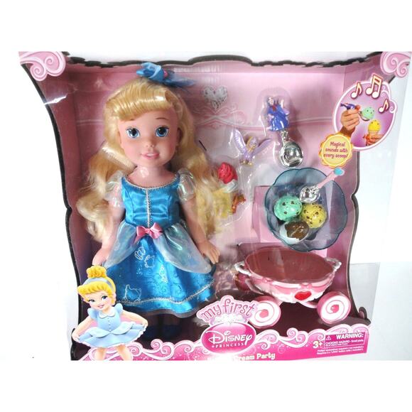 NEW Disney CINDERELLA 15" DOLL Play Set Ice Cream Party + Carriage Musical Toy + - Picture 8 of 11